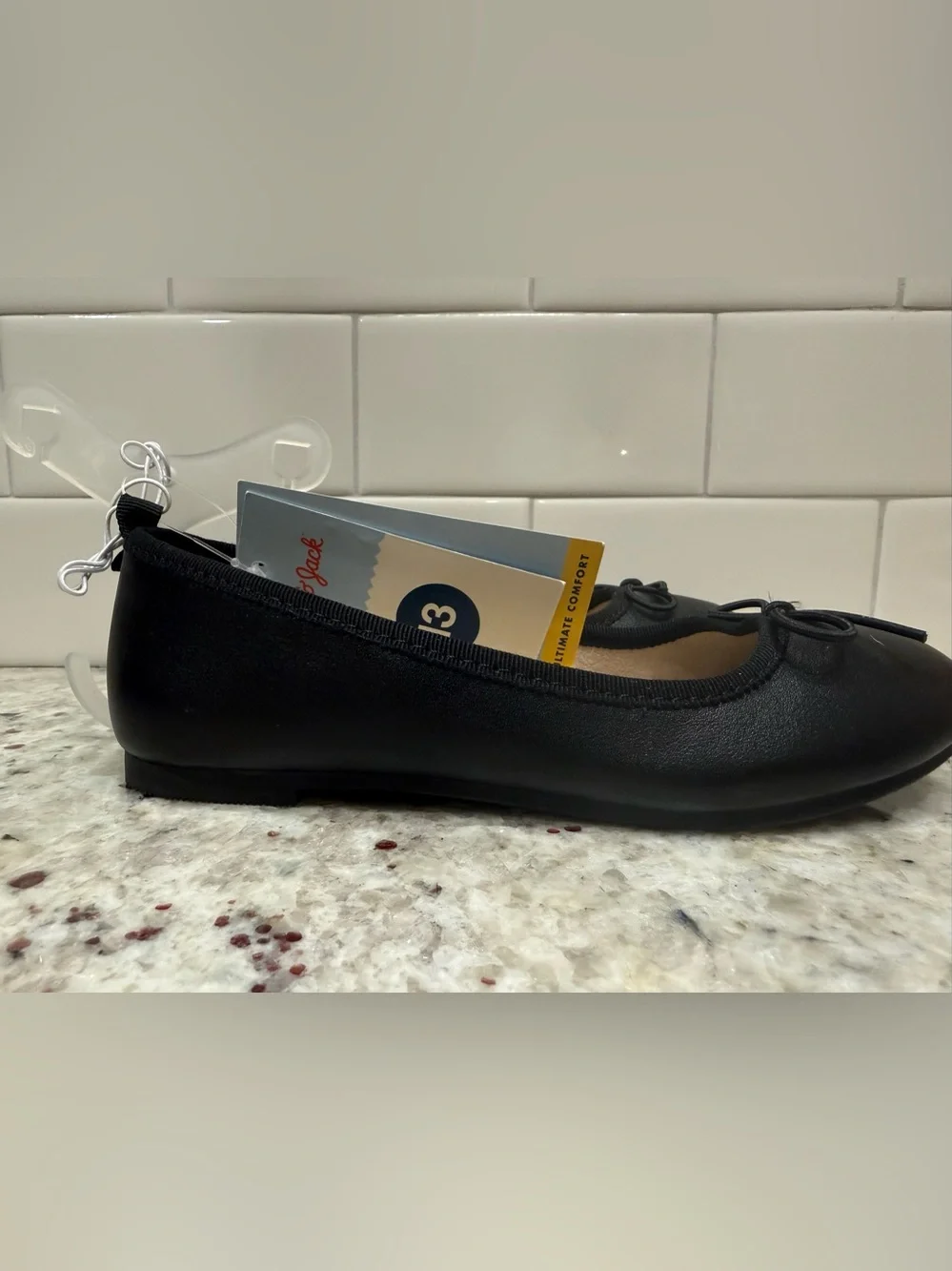 Cat & Jack Black Bow Ballet Flats Size 13 NWT